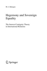 Front cover of Hegemony and sovereign equality by M. J. Balogun