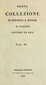 Front cover of Nuova collezione di opuscoli e notizie di scienze, lettere ed arti by Francesco Inghirami