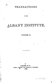 Front cover of Transactions of the Albany Institute by Albany Institute