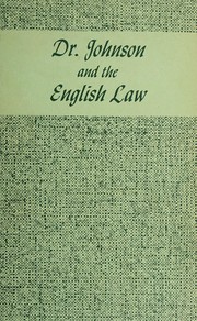 Front cover of Dr. Johnson and the English law by Edward Lippincott McAdam Jr