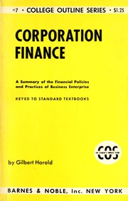 Cover of Corporation finance by Gilbert Harold