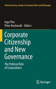 Cover of Corporate Citizenship and New Governance by Ingo Pies