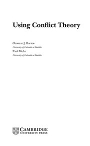 Cover of Using conflict theory by Otomar J. Bartos