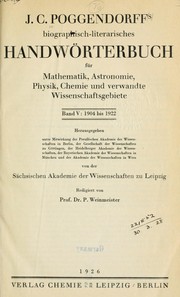 Cover of Biographisch-Literarisches Handwoerterbuch Der Exakten Naturwissenschaften by Johann Christian Poggendorff