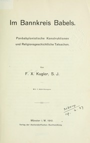 Front cover of Im Bannkreis Babels by Franz Xaver Kugler