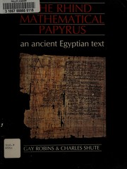 Cover of The Rhind mathematical papyrus by Gay Robins