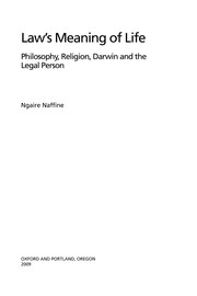 Cover of Law's meaning of life by Ngaire Naffine