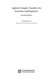 Cover of Applied complex variables for scientists and engineers by Y. K. Kwok