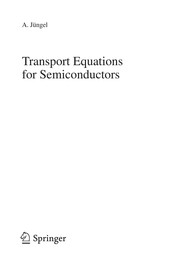 Cover of Transport equations for semiconductors by Ansgar Jüngel