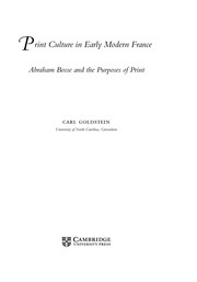 Front cover of Print culture in early modern France by Carl Goldstein