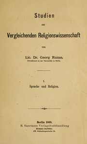 Cover of Sprache und Religion by Georg Runze