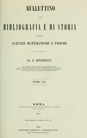 Front cover of Bullettino di bibliografia e di storia delle scienze matematiche e fisiche by Unknown