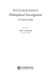 Front cover of Wittgenstein's Philosophical investigations by Arif Ahmed