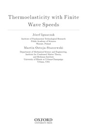 Front cover of Thermoelasticity with finite wave speeds by Józef Ignaczak