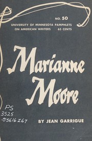 Cover of Marianne Moore by Jean Garrigue