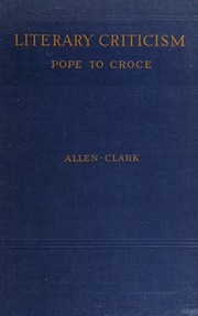 Cover of Literary criticism by Gay Wilson Allen