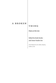 Cover of A broken thing by Emily Rosko