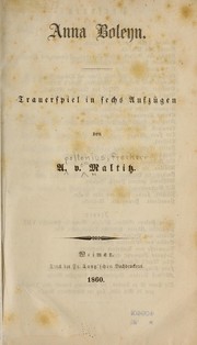 Front cover of Anna Boleyn by Maltitz, Apollonoius freiherr von