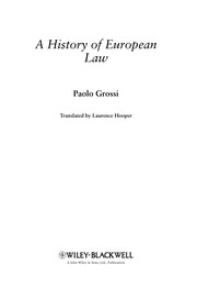 Cover of A history of European law by Paolo Grossi