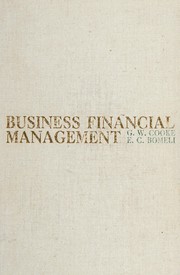 Front cover of Business financial management by Gilbert W. Cooke