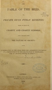 Front cover of The fable of the bees by Bernard] Mandeville