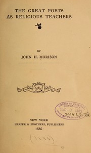 Front cover of The great poets as religious teachers by John Hopkins Morison