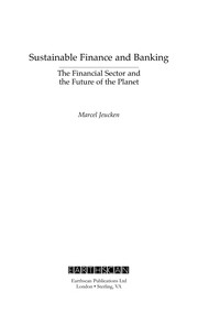 Front cover of Sustainable finance and banking by Marcel Jeucken