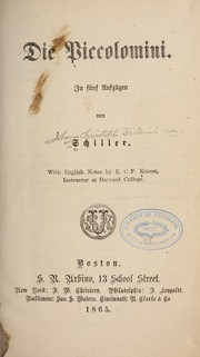 Cover of Die Piccolomini by Friedrich Schiller