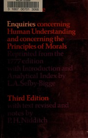 Cover of Enquiries by David Hume