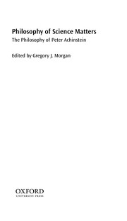 Front cover of Philosophy of science matters by Gregory J. Morgan