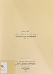 Cover of Brief to the Ontario Council on University Affairs on operating grant requirements for 1984-85 by Council of Ontario Universities. Committee on Operating Grants
