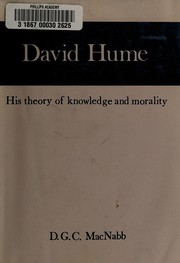 Cover of David Hume, his theory of knowledge and morality by D. G. C. MacNabb