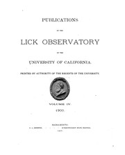 Front cover of Publications of the Lick Observatory of the University of California by Lick Observatory. Trustees