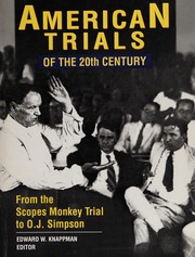 Front cover of American Trials of the Century by Edward W. Knappman
