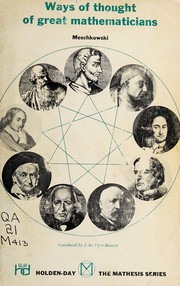 Front cover of Ways of thought of great mathematicians by Herbert Meschkowski