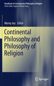 Cover of Continental philosophy and philosophy of religion by Morny Joy