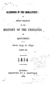Front cover of Glimpses of the monastery by Ste-Croix Mother.