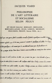 Front cover of Philosophie de l'art litte?raire et socialisme selon Pe?guy by Jacques Viard