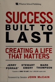 Cover of Success built to last by Jerry I. Porras