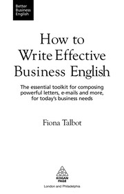 Cover of How to write effective business English by Fiona Talbot
