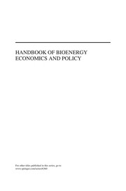 Front cover of Handbook of Bioenergy Economics and Policy by Madhu Khanna