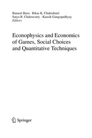 Front cover of Econophysics & economics of games, social choices and quantitative techniques by Banasri Basu