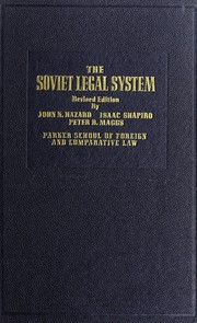 Cover of The Soviet legal system by John N. Hazard