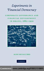 Front cover of Experiments in financial democracy by Aldo Musacchio