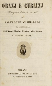 Front cover of Orazj e i curiazj by Saverio Mercadante