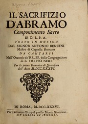 Front cover of Il sacrifizio d'Abramo by Antonio Bencini