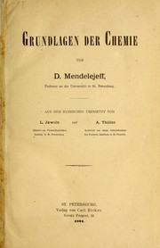 Front cover of Grundlagen der Chemie by Дмитрий Иванович Менделеев