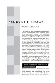 Front cover of Niche tourism by Marina Novelli