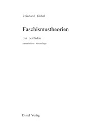 Cover of Faschismustheorien by Reinhard Kühnl