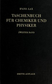 Front cover of Taschenbuch für Chemiker und Physiker by D'Ans